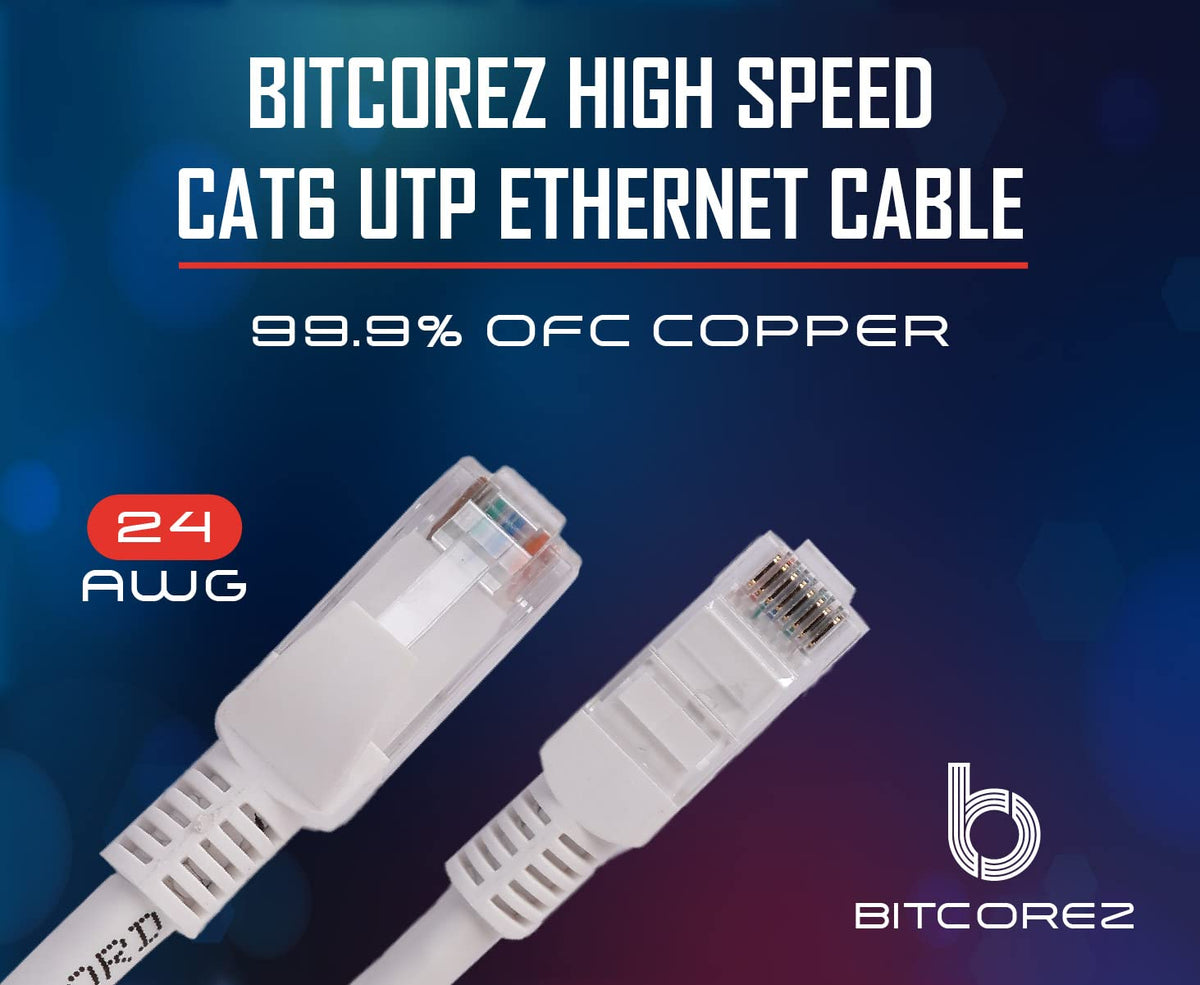 Bitcorez Cat6 UTP Patch Cable - 2M - PVC - White