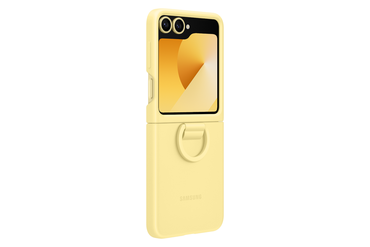 SAMSUNG EFPF741TYEGWW FLIP 6  SILICONE CASE WITH RING YELLOW