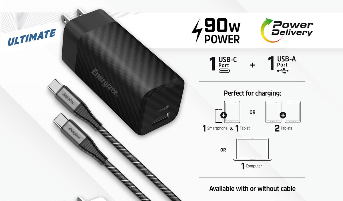 ENERGIZER Wall Charger 90W Multi Plug+USB/C 100W