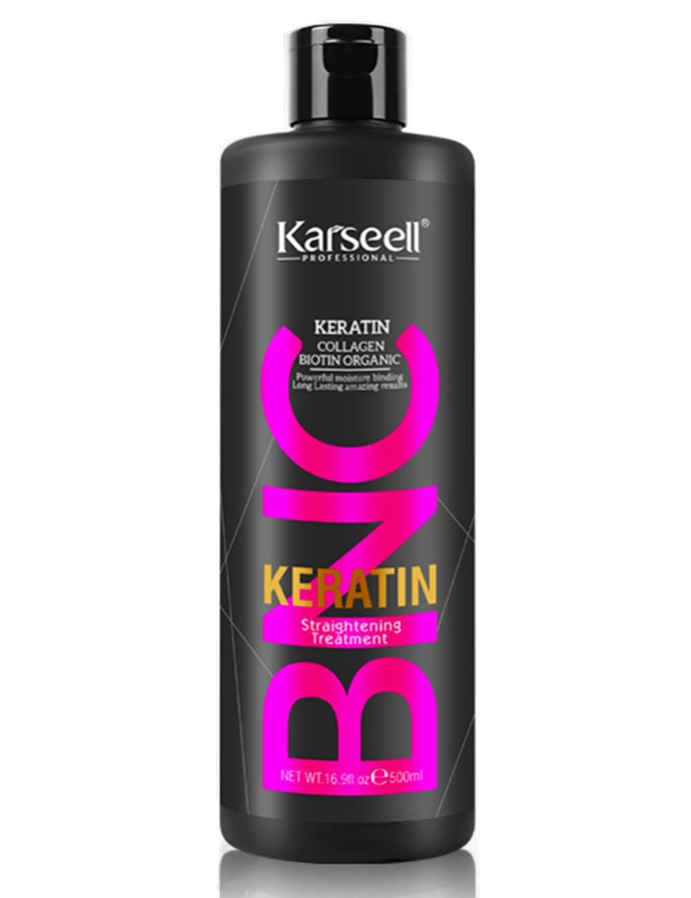 Karseell PROFESSIONAL KERATIN COLLAGEN BIOTIN ORGANIC Long Lasting amazing resu Loowerful moisture binding KERATIN Straightening Treatment NET WT.16.9fl.oze 500ml