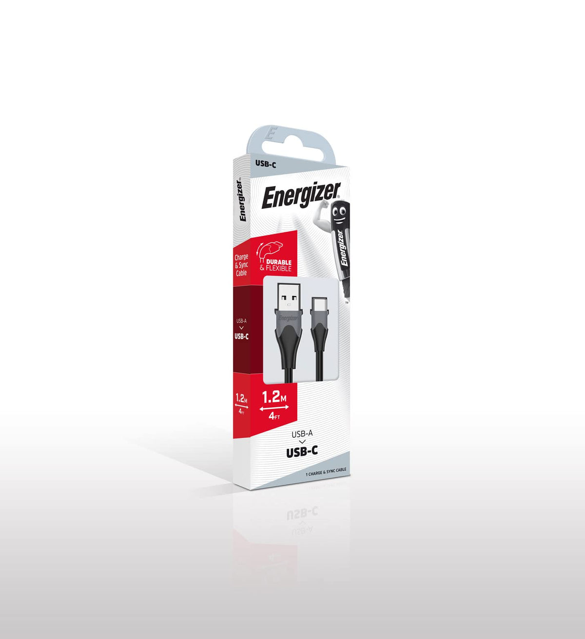ENERGIZER Cable USB-C/2.0BICOLOR 1.2M Black