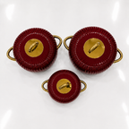 Hotpot 3 pcs Set - 1 Ltr, 2 Ltr & 3.5 Ltr - Red