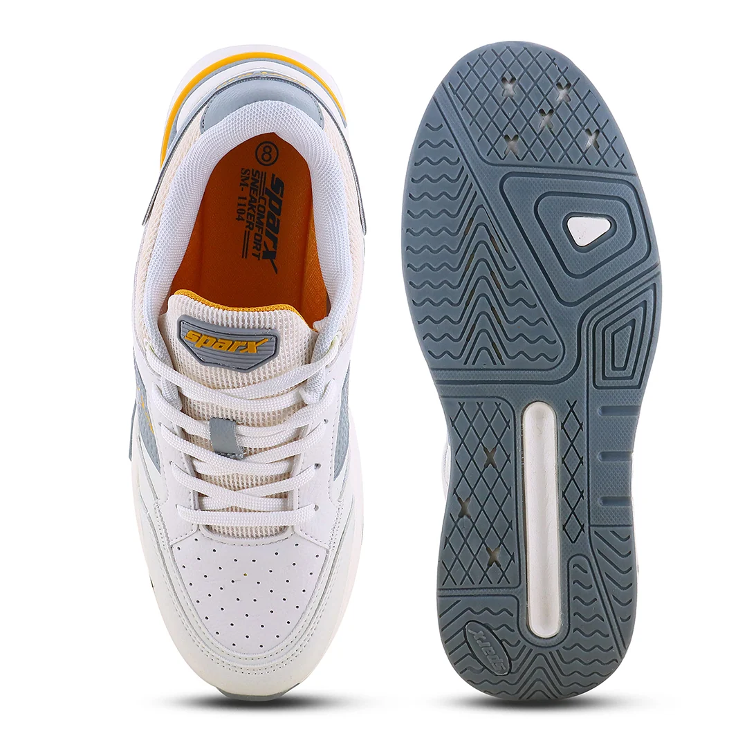 Sparx SM 1104 Men's Sports Shoes - P White Yellow