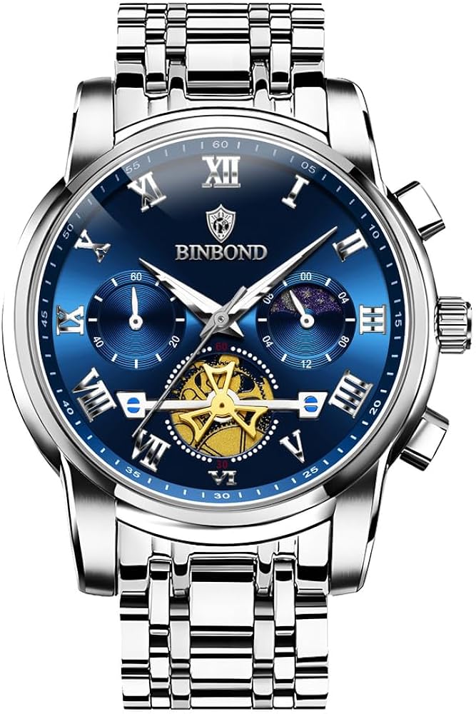 BINBOND MENS WATCH Silver blus