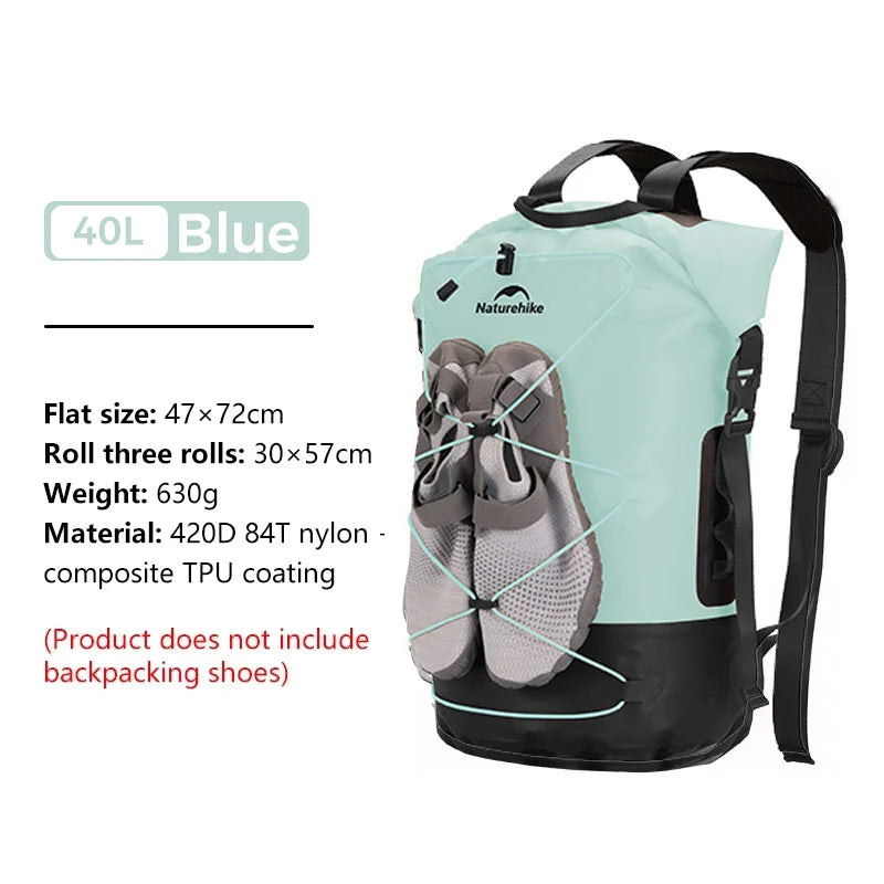 Naturehike TB03 TPU Wet & Dry Separation Waterproof Bag Outdoor Seaside Diving Bags Snorkeling Swimming Trail Rafting Equipment