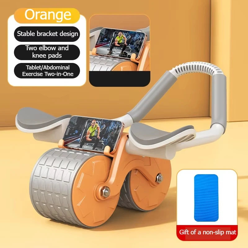 2-in-1 Dual Wheel Abdominal Exercise Roller Non-slip Stable Fitness Equipment Home Gym Belly Shaping Core Trainer For Beginners