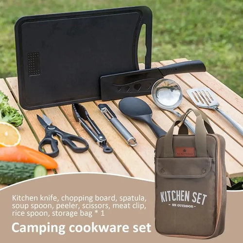 8pcs Portable Camping Cookware Set