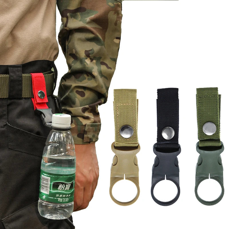 14/2/1pcs Portable Webbing Buckle Hook Water Bottle Clip Durable Nylon With Safety Multi-Color Buckle For Camping Hunting Sports
