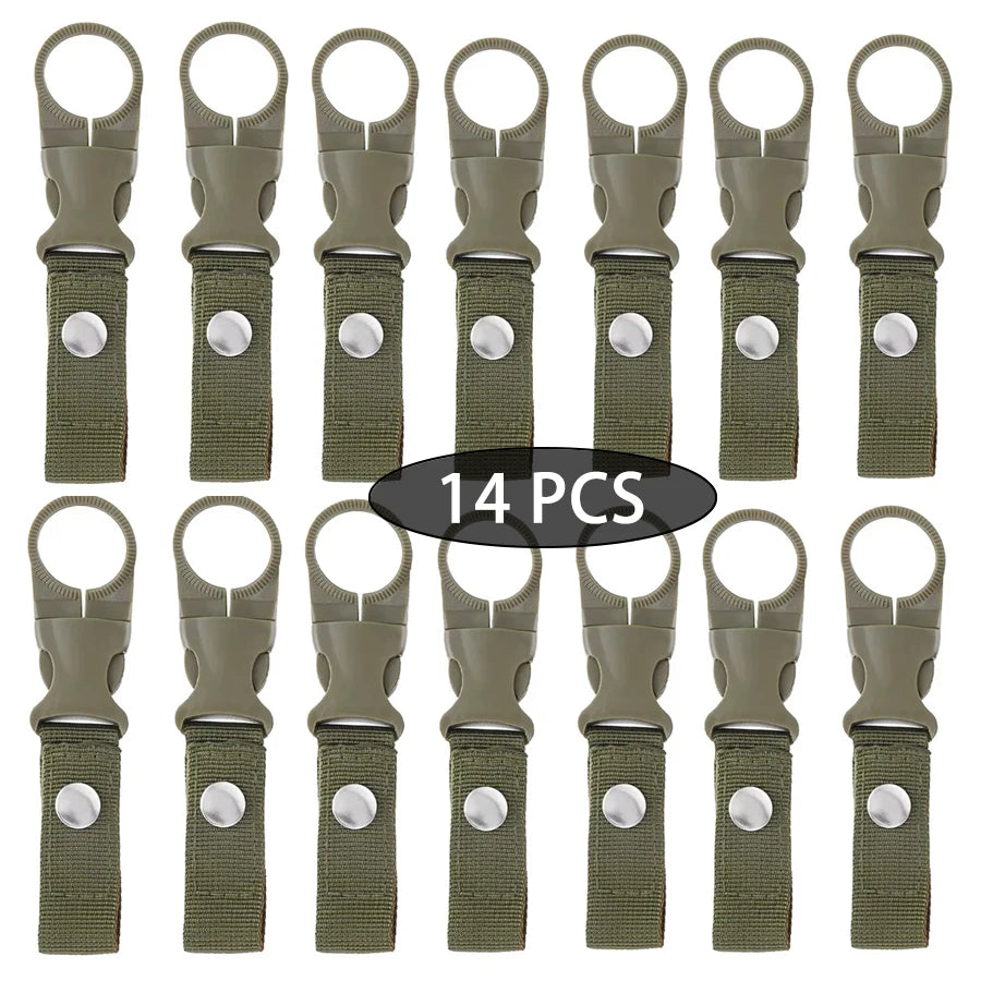 14/2/1pcs Portable Webbing Buckle Hook Water Bottle Clip Durable Nylon With Safety Multi-Color Buckle For Camping Hunting Sports