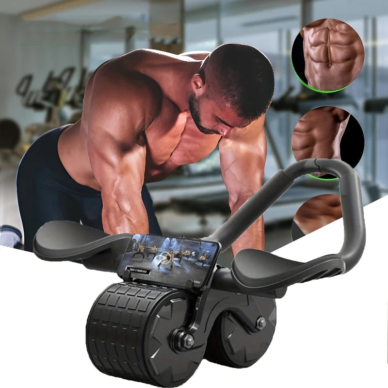 2-in-1 Dual Wheel Abdominal Exercise Roller Non-slip Stable Fitness Equipment Home Gym Belly Shaping Core Trainer For Beginners