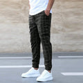 2026 New Spring Autumn Casual Pants Men's Plaid Drawstring Loose Trousers Trend Streetwear Sweatpants Male Business Sport Pants