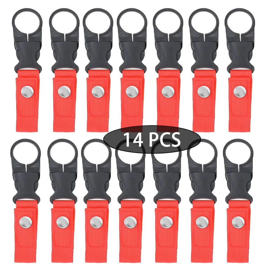 14/2/1pcs Portable Webbing Buckle Hook Water Bottle Clip Durable Nylon With Safety Multi-Color Buckle For Camping Hunting Sports