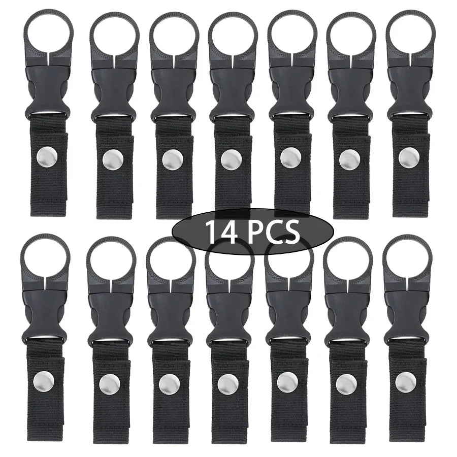 14/2/1pcs Portable Webbing Buckle Hook Water Bottle Clip Durable Nylon With Safety Multi-Color Buckle For Camping Hunting Sports