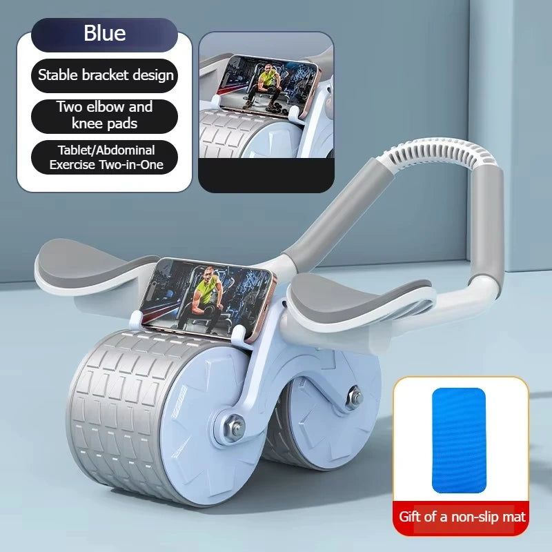 2-in-1 Dual Wheel Abdominal Exercise Roller Non-slip Stable Fitness Equipment Home Gym Belly Shaping Core Trainer For Beginners