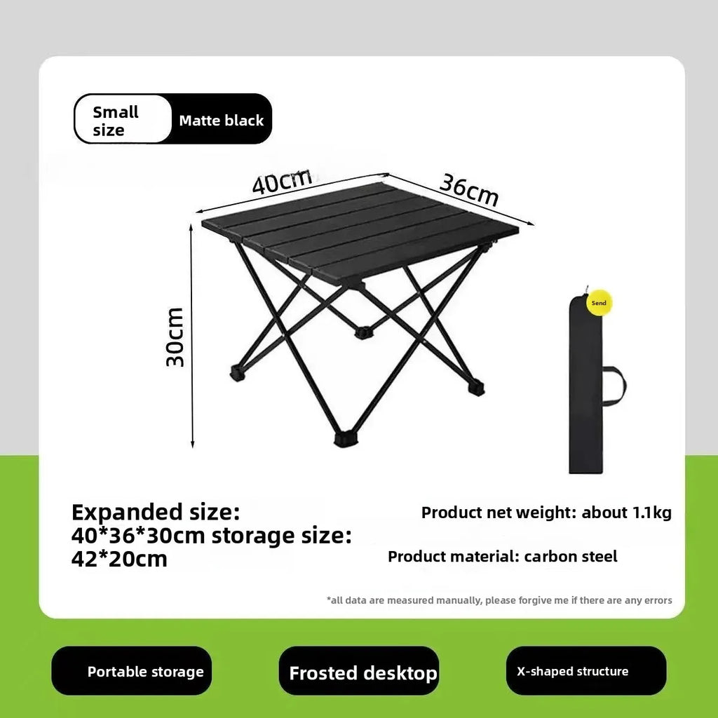 1pcSmall Portable Folding Stainless Steel Multifunctional Outdoor Camping Side Table for Beach Picnic BBQ Hiking Boating Cooking