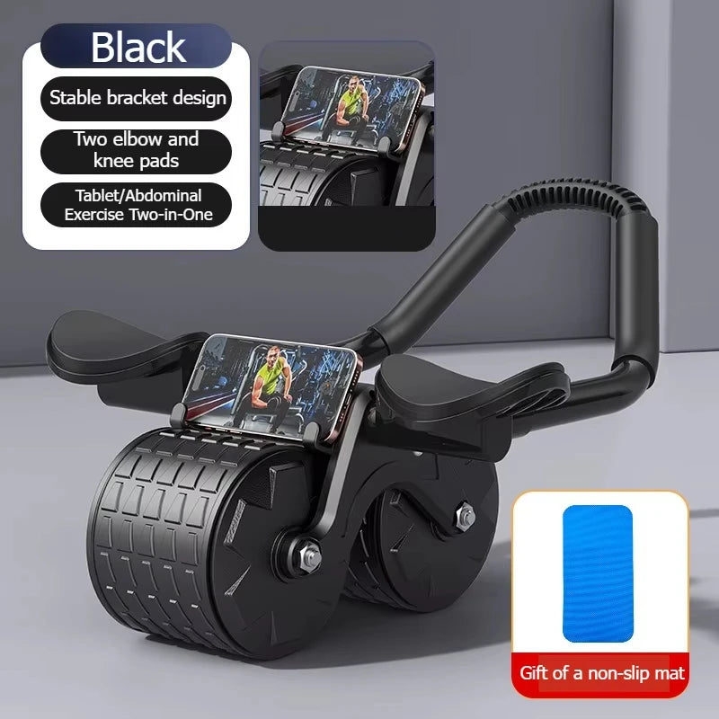 2-in-1 Dual Wheel Abdominal Exercise Roller Non-slip Stable Fitness Equipment Home Gym Belly Shaping Core Trainer For Beginners