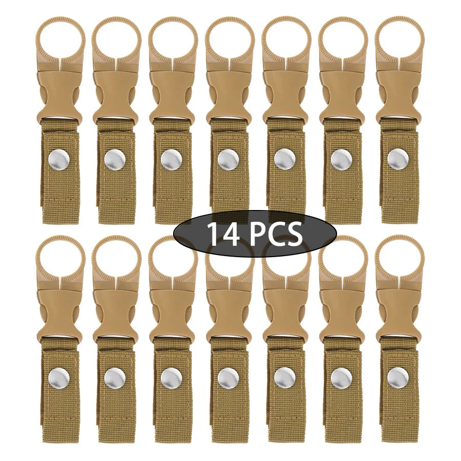 14/2/1pcs Portable Webbing Buckle Hook Water Bottle Clip Durable Nylon With Safety Multi-Color Buckle For Camping Hunting Sports