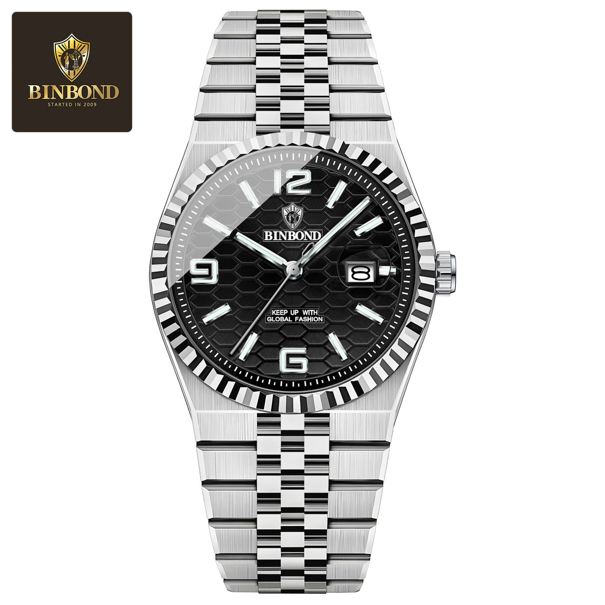 BINBOND MENS WATCH full silver