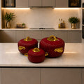 Hotpot 3 pcs Set - 1 Ltr, 2 Ltr & 3.5 Ltr - Red