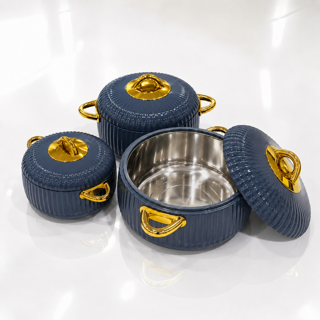 Hotpot 3 pcs Set - 1 Ltr, 2 Ltr & 3.5 Ltr - Blue